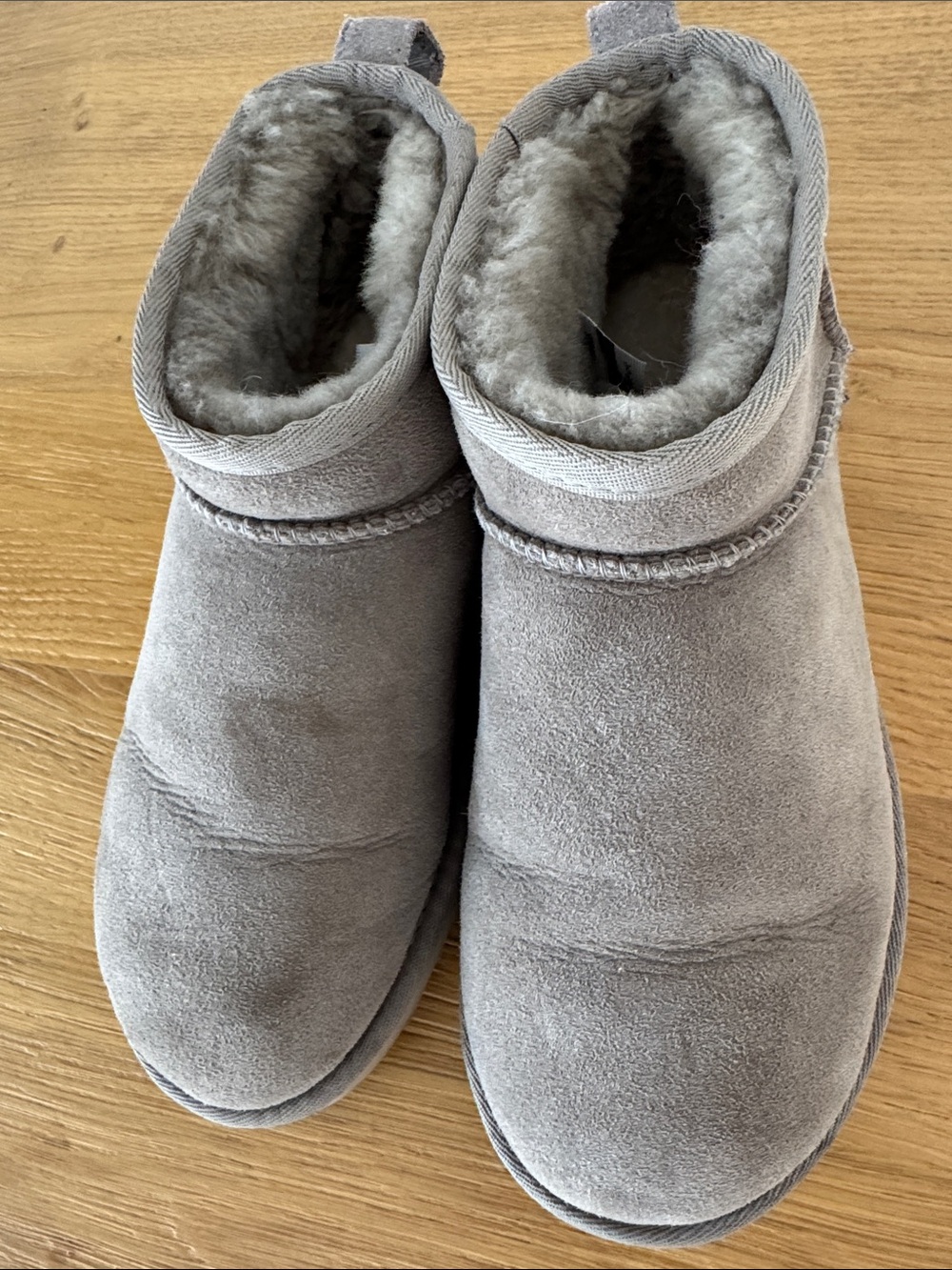 UGG Classic Mini II Suede Slippers in Gray